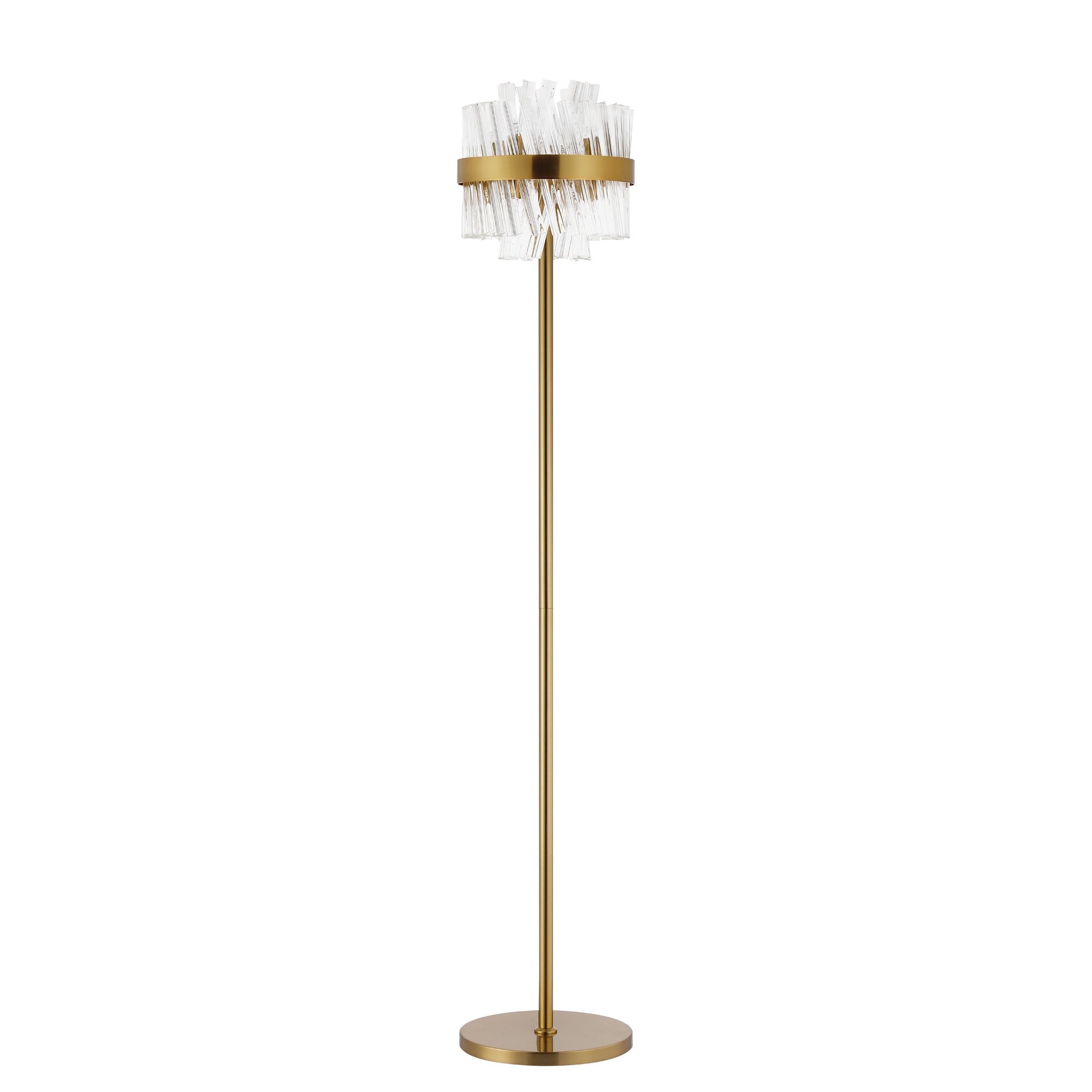 NL9514BR/CL9 Kaffer 8 Light Floor Lamp Brass Clear