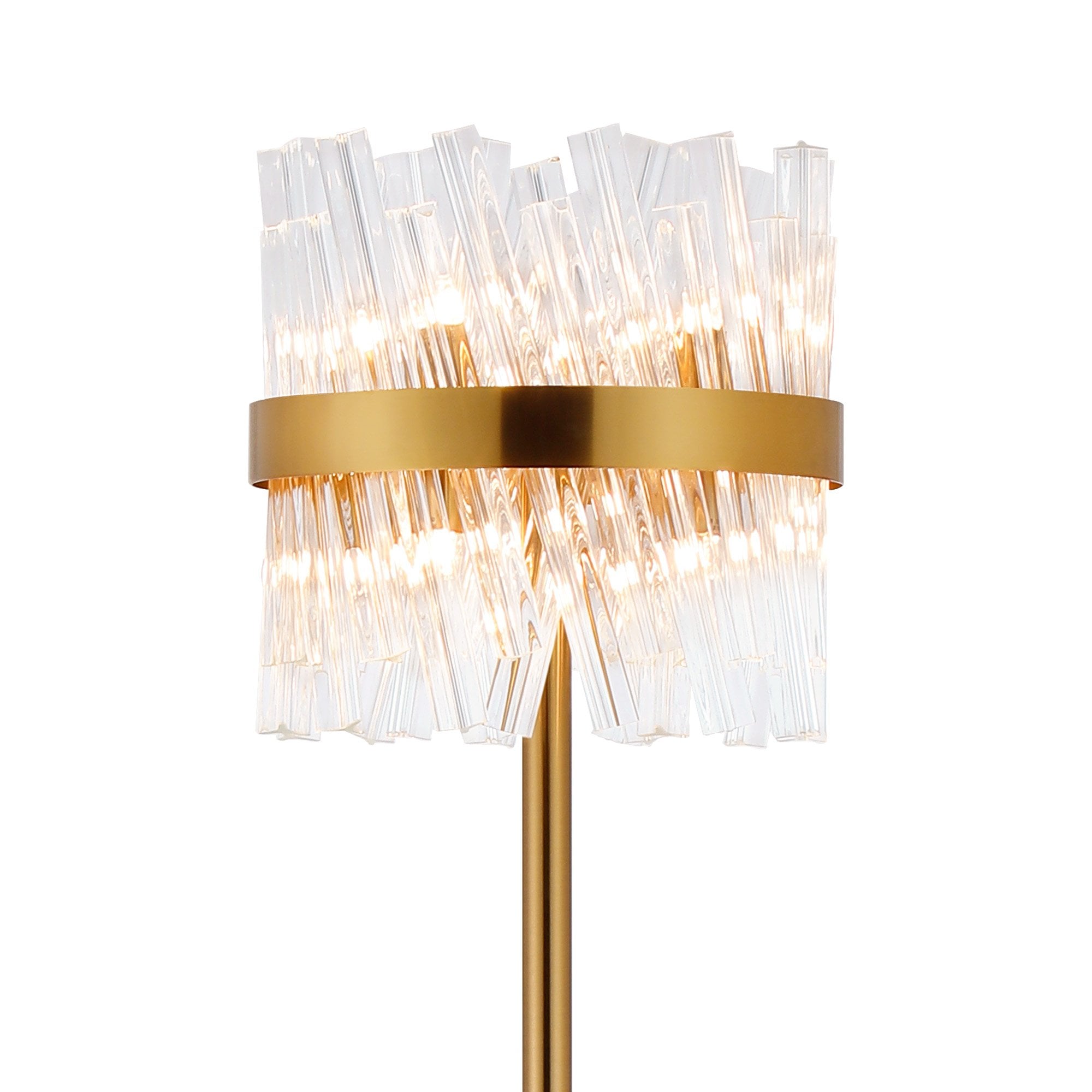 NL9514BR/CL9 Kaffer 8 Light Floor Lamp Brass Clear