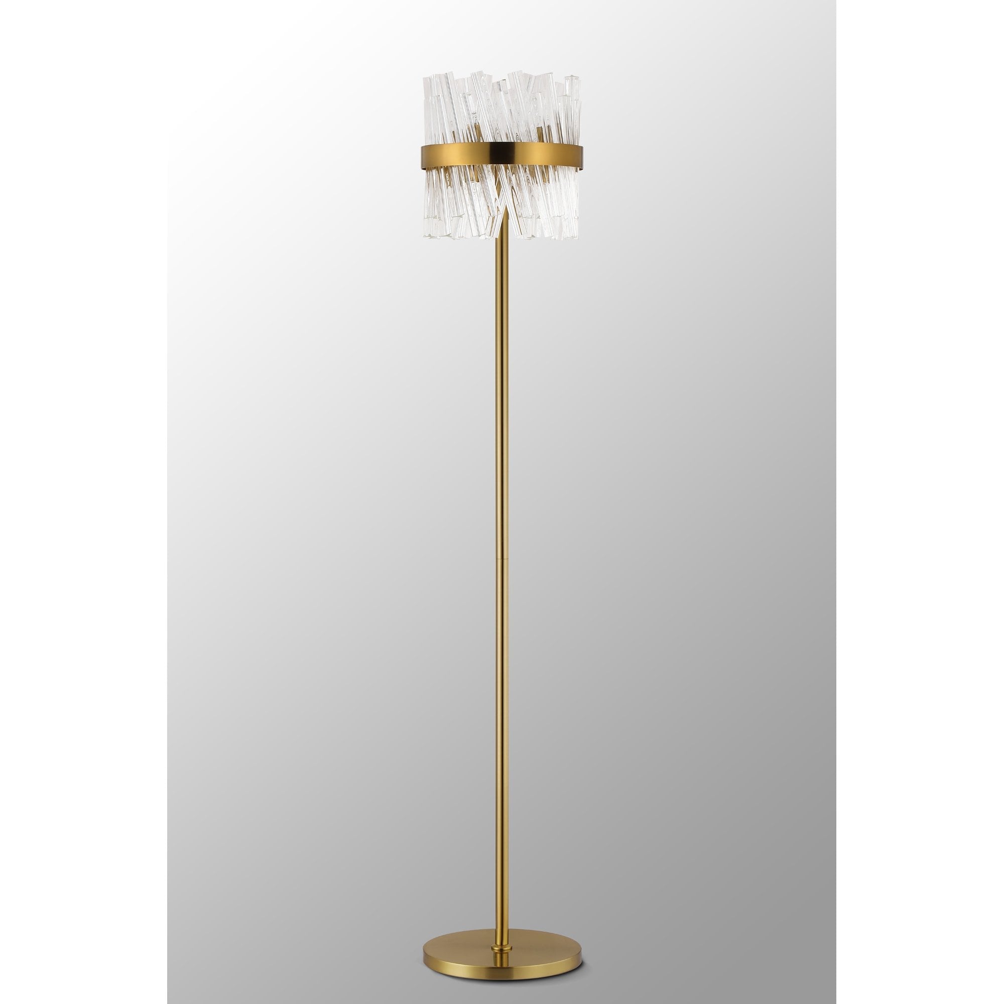 NL9514BR/CL9 Kaffer 8 Light Floor Lamp Brass Clear