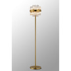 NL9514BR/CL9 Kaffer 8 Light Floor Lamp Brass Clear