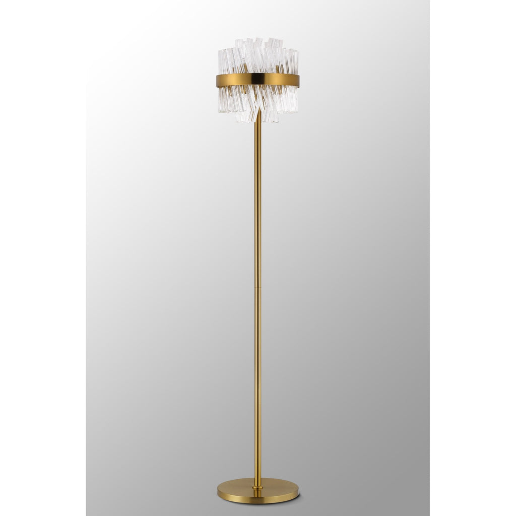 NL9514BR/CL9 Kaffer 8 Light Floor Lamp Brass Clear