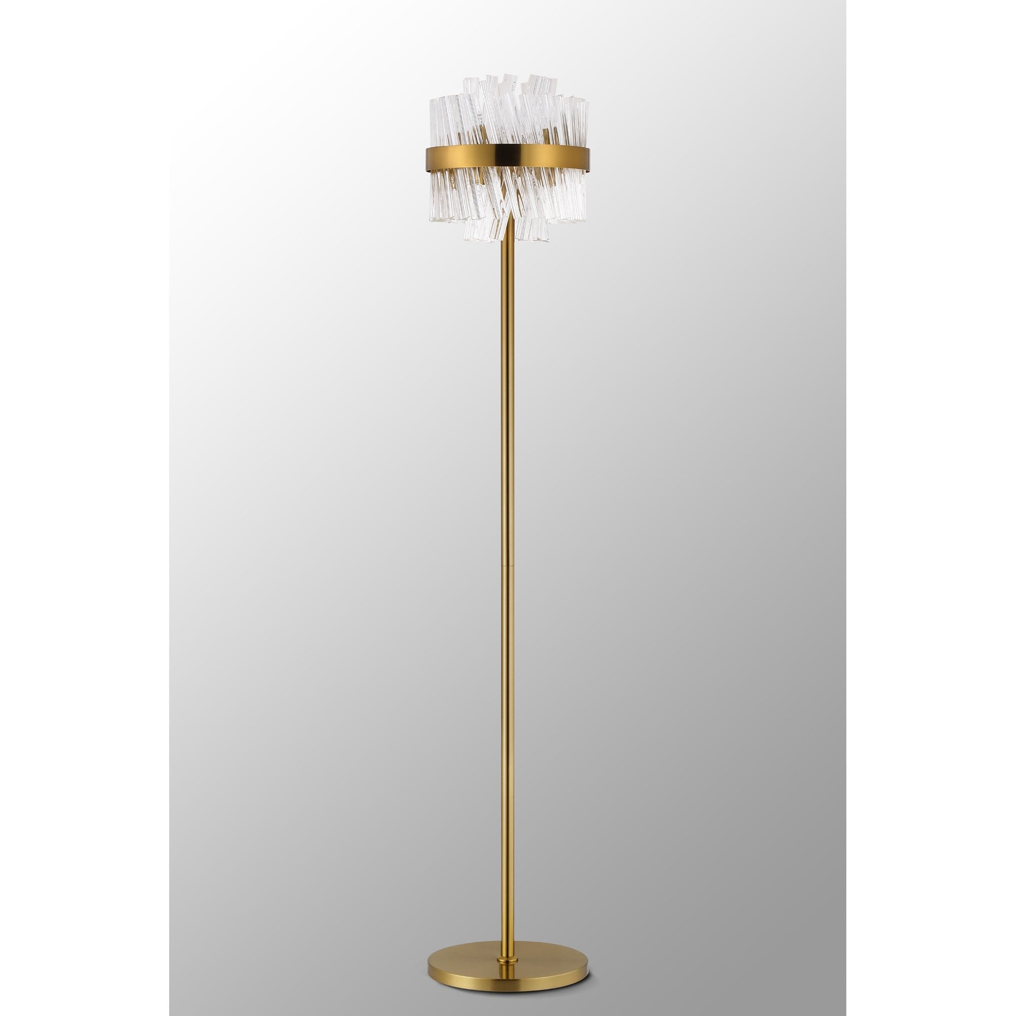 NL9514BR/CL9 Kaffer 8 Light Floor Lamp Brass Clear