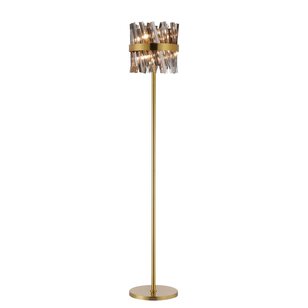 NL9514BR/SM9 Kaffer 8 Light Floor Lamp Brass Smoke