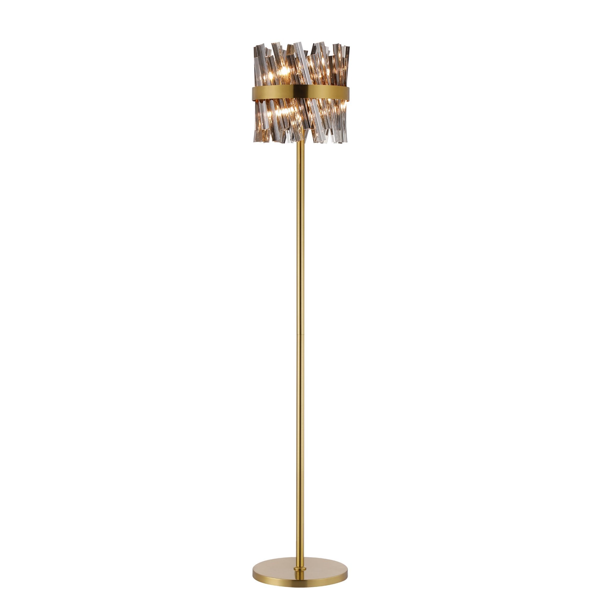 NL9514BR/SM9 Kaffer 8 Light Floor Lamp Brass Smoke