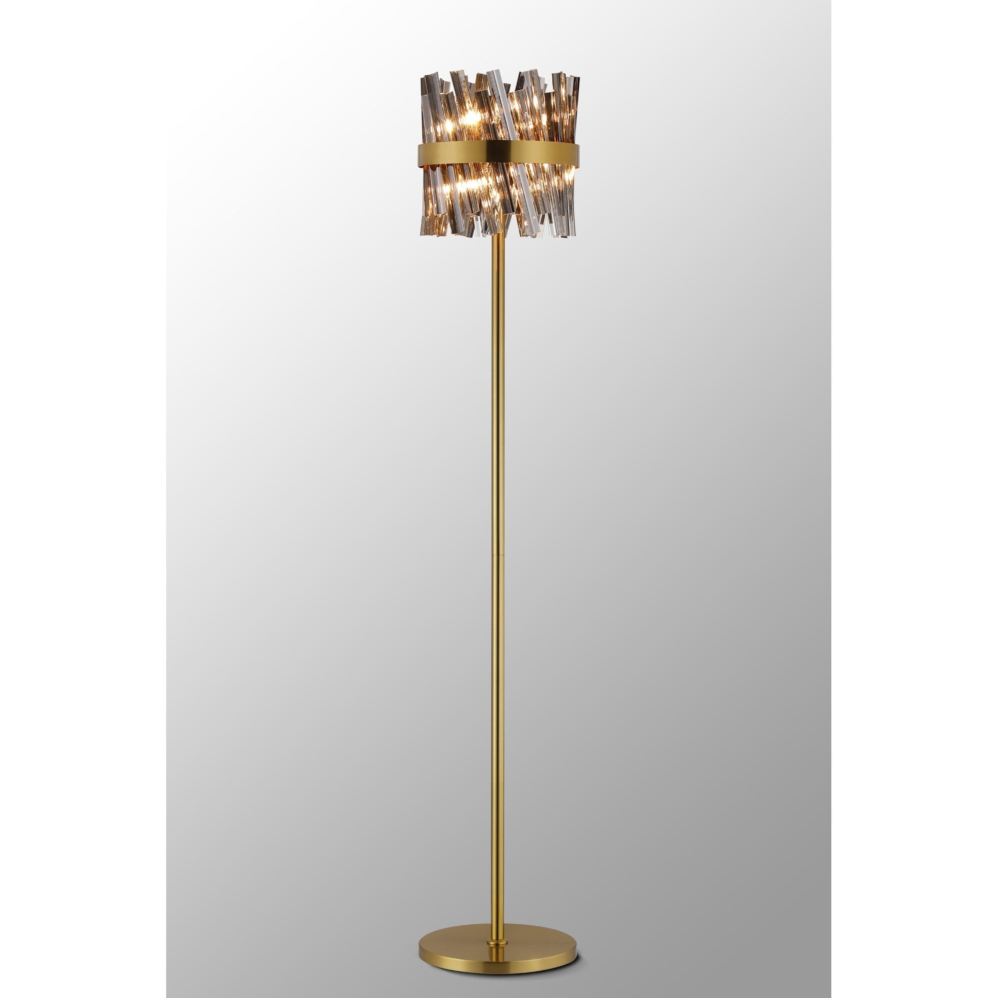 NL9514BR/SM9 Kaffer 8 Light Floor Lamp Brass Smoke