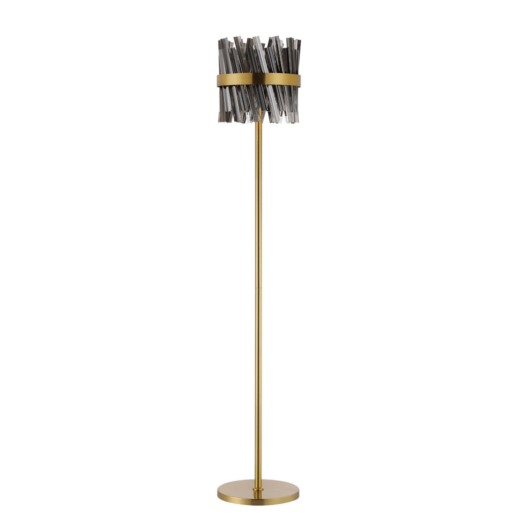 NL9514BR/SM9 Kaffer 8 Light Floor Lamp Brass Smoke