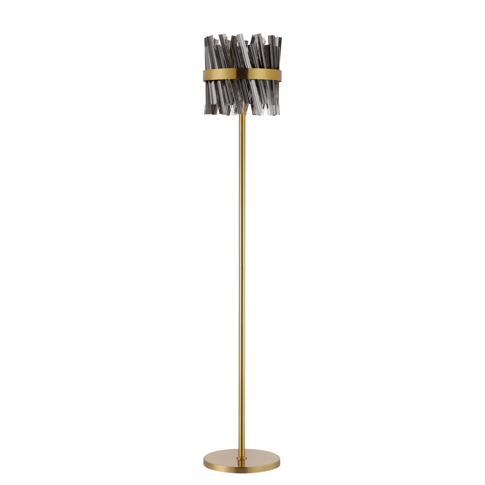 NL9514BR/SM9 Kaffer 8 Light Floor Lamp Brass Smoke