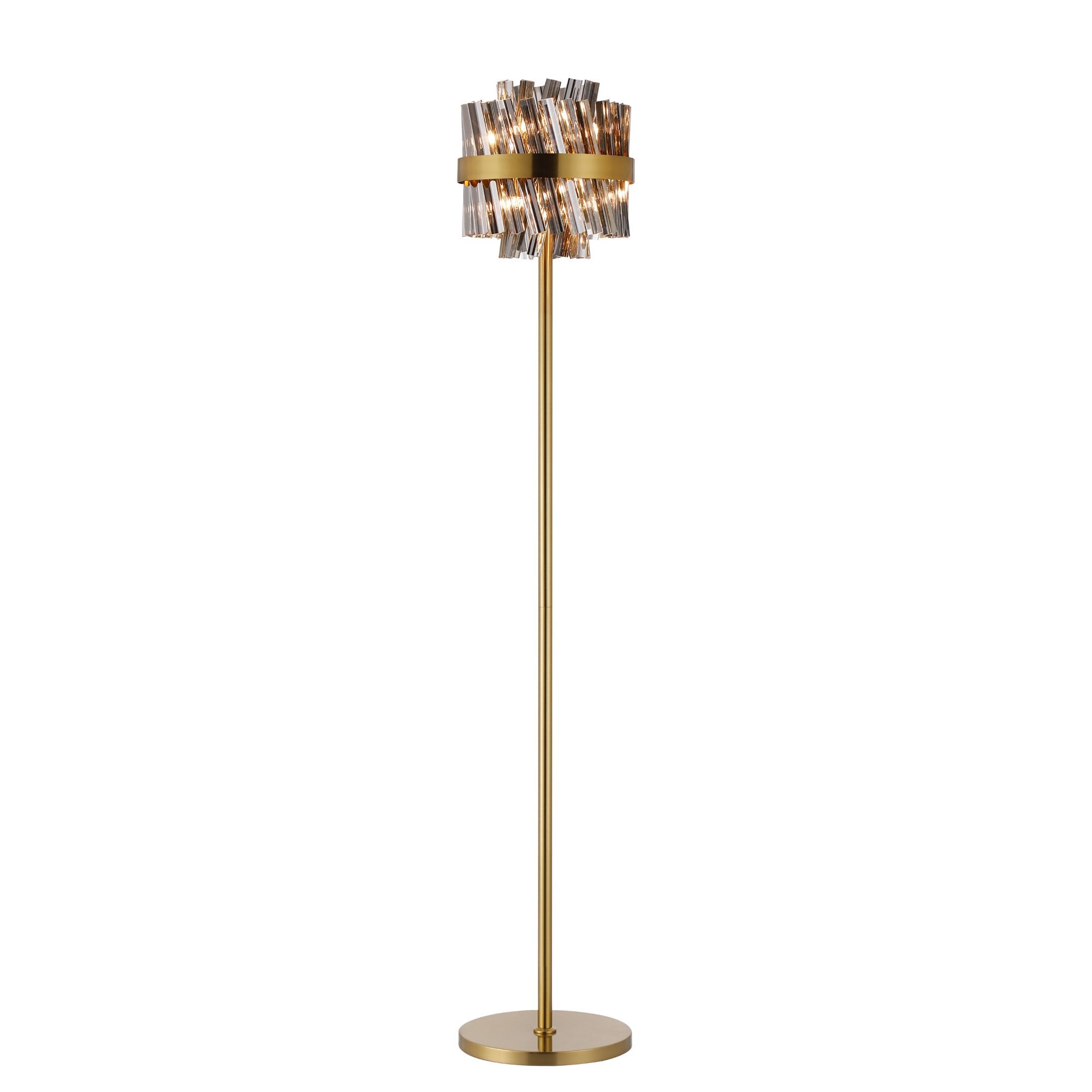 NL9514BR/SM9 Kaffer 8 Light Floor Lamp Brass Smoke