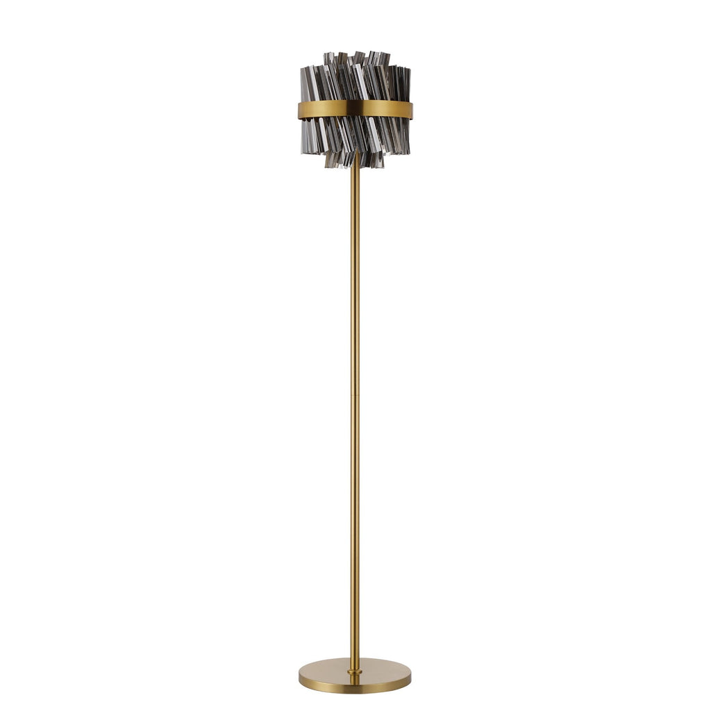 NL9514BR/SM9 Kaffer 8 Light Floor Lamp Brass Smoke