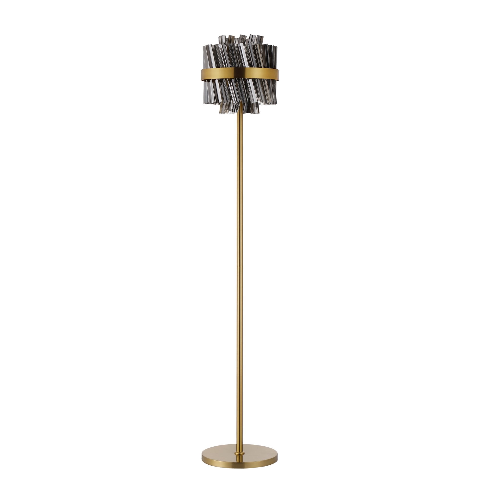 NL9514BR/SM9 Kaffer 8 Light Floor Lamp Brass Smoke