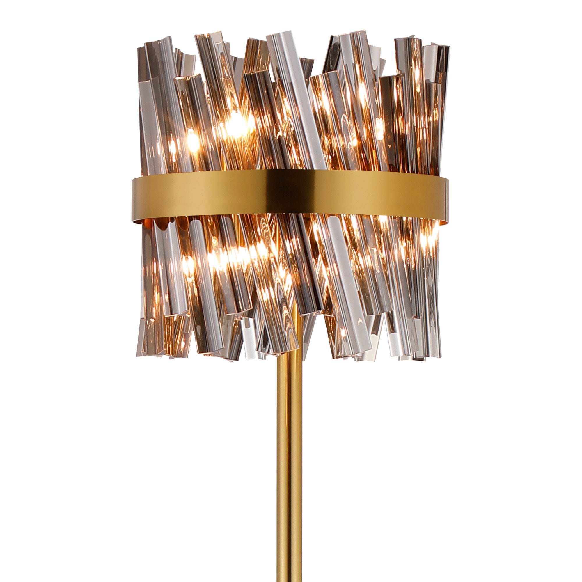 NL9514BR/SM9 Kaffer 8 Light Floor Lamp Brass Smoke