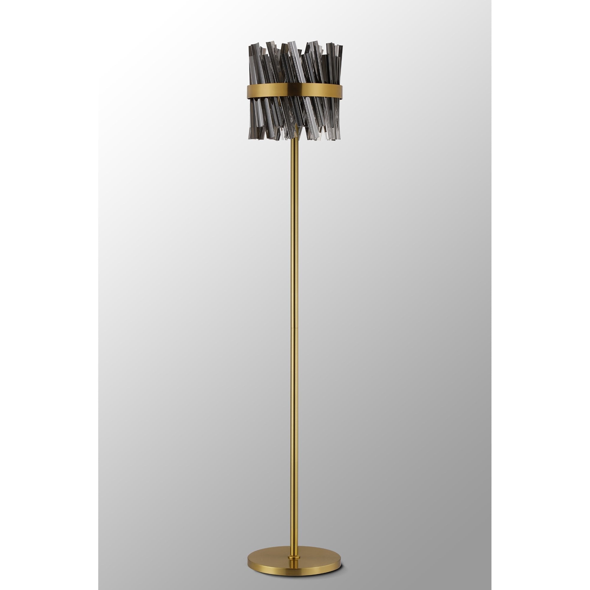 NL9514BR/SM9 Kaffer 8 Light Floor Lamp Brass Smoke