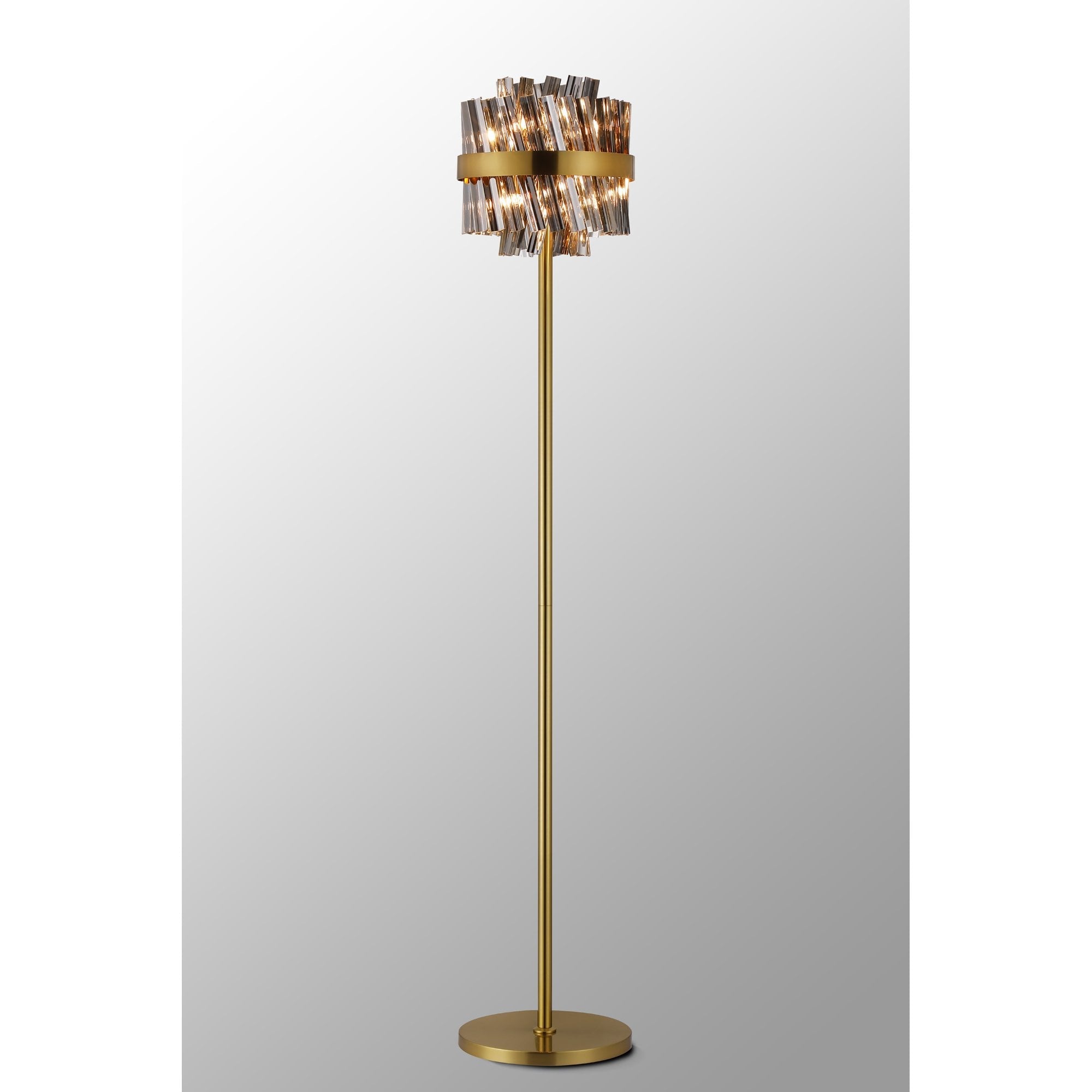 NL9514BR/SM9 Kaffer 8 Light Floor Lamp Brass Smoke