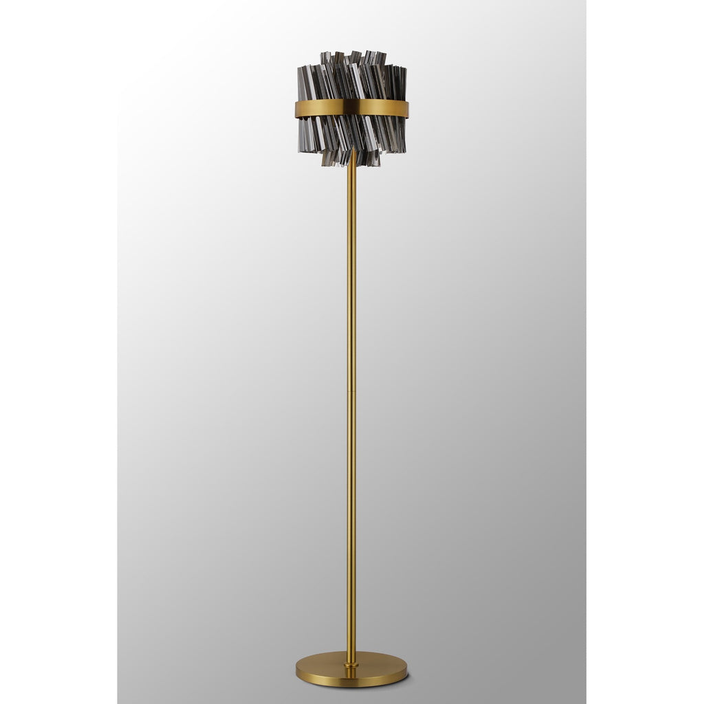 NL9514BR/SM9 Kaffer 8 Light Floor Lamp Brass Smoke