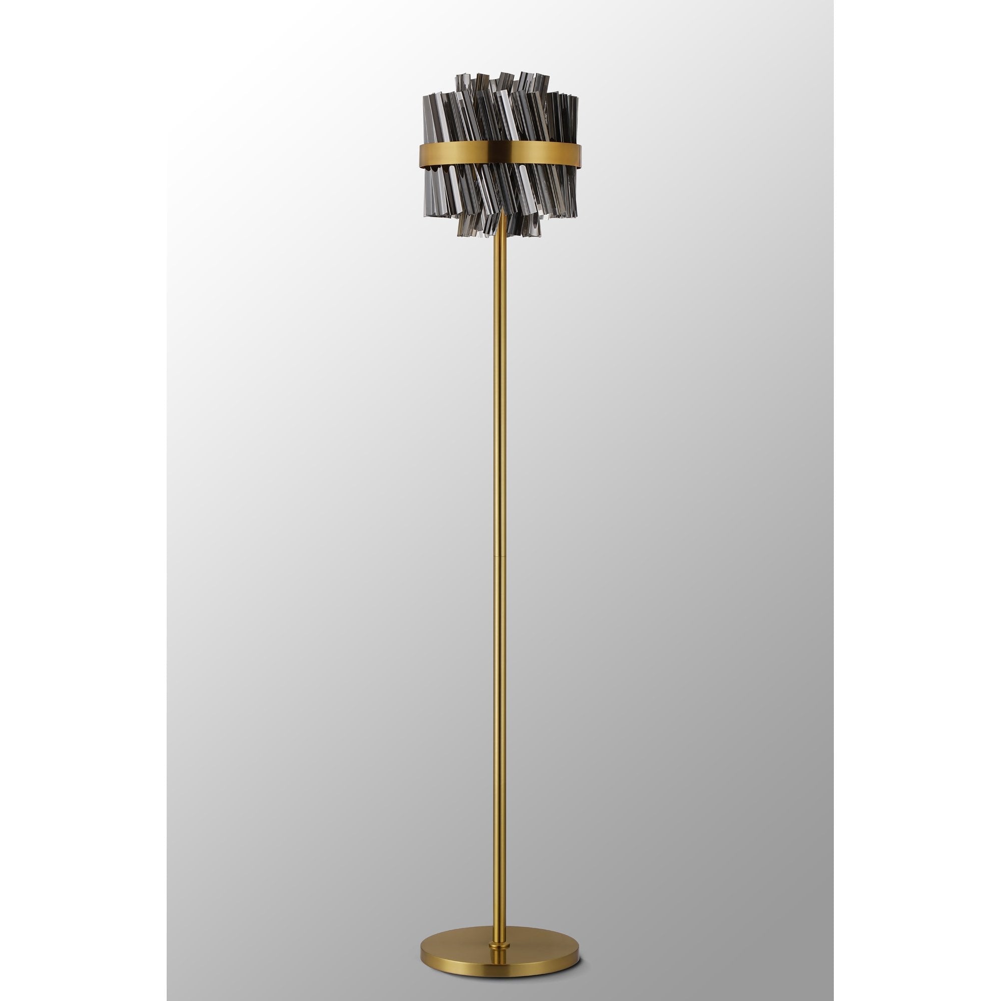 NL9514BR/SM9 Kaffer 8 Light Floor Lamp Brass Smoke