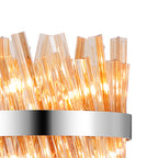 NL9514PN/AM9 Kaffer 8 Light Floor Lamp Polished Nickel Amber