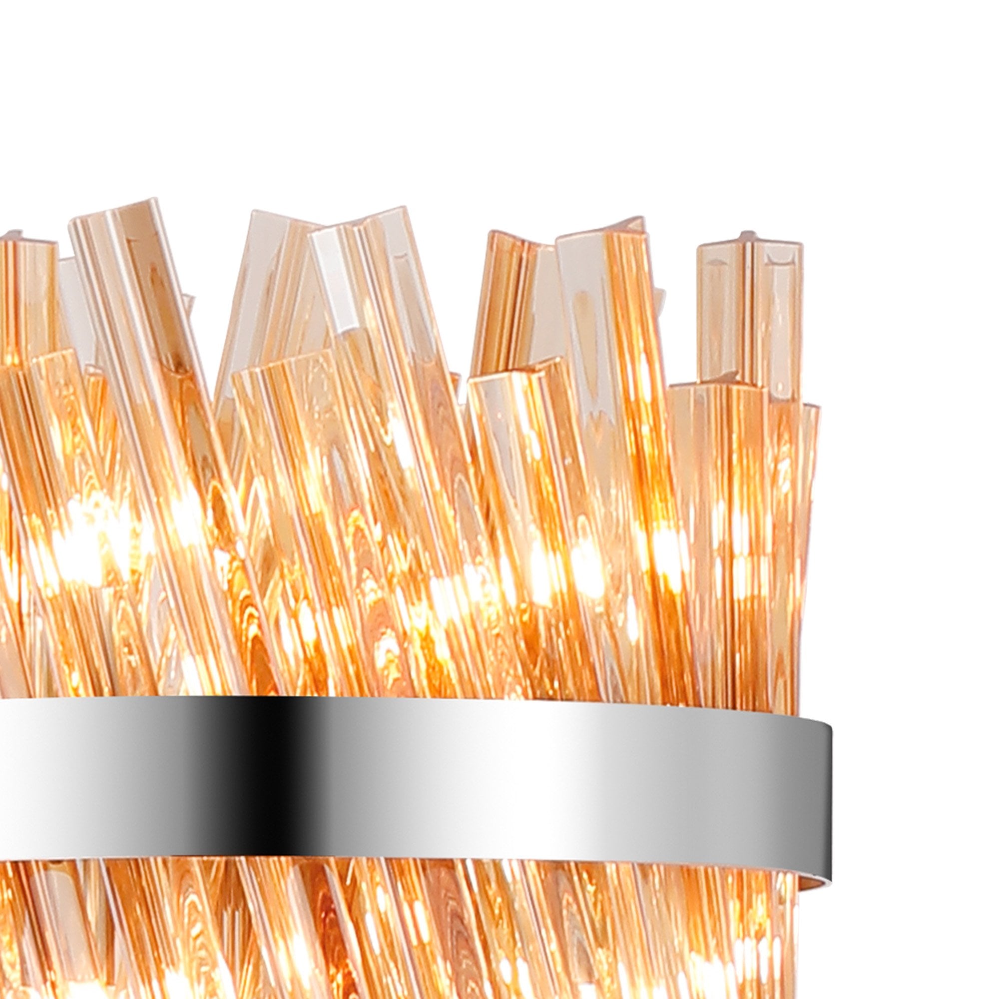 NL9514PN/AM9 Kaffer 8 Light Floor Lamp Polished Nickel Amber