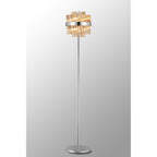 NL9514PN/AM9 Kaffer 8 Light Floor Lamp Polished Nickel Amber