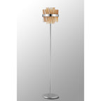 NL9514PN/AM9 Kaffer 8 Light Floor Lamp Polished Nickel Amber
