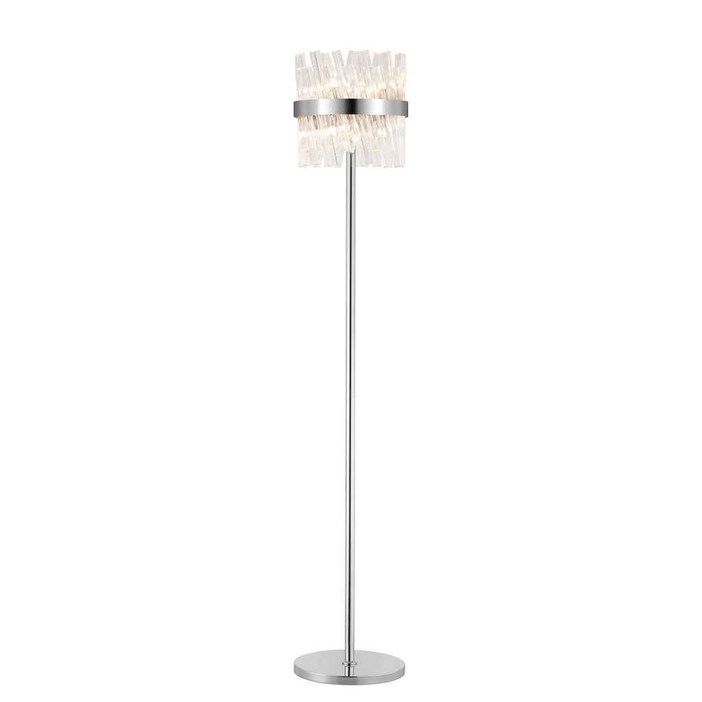 NL9514PN/CL9 Kaffer 8 Light Floor Lamp Polished Nickel Clear