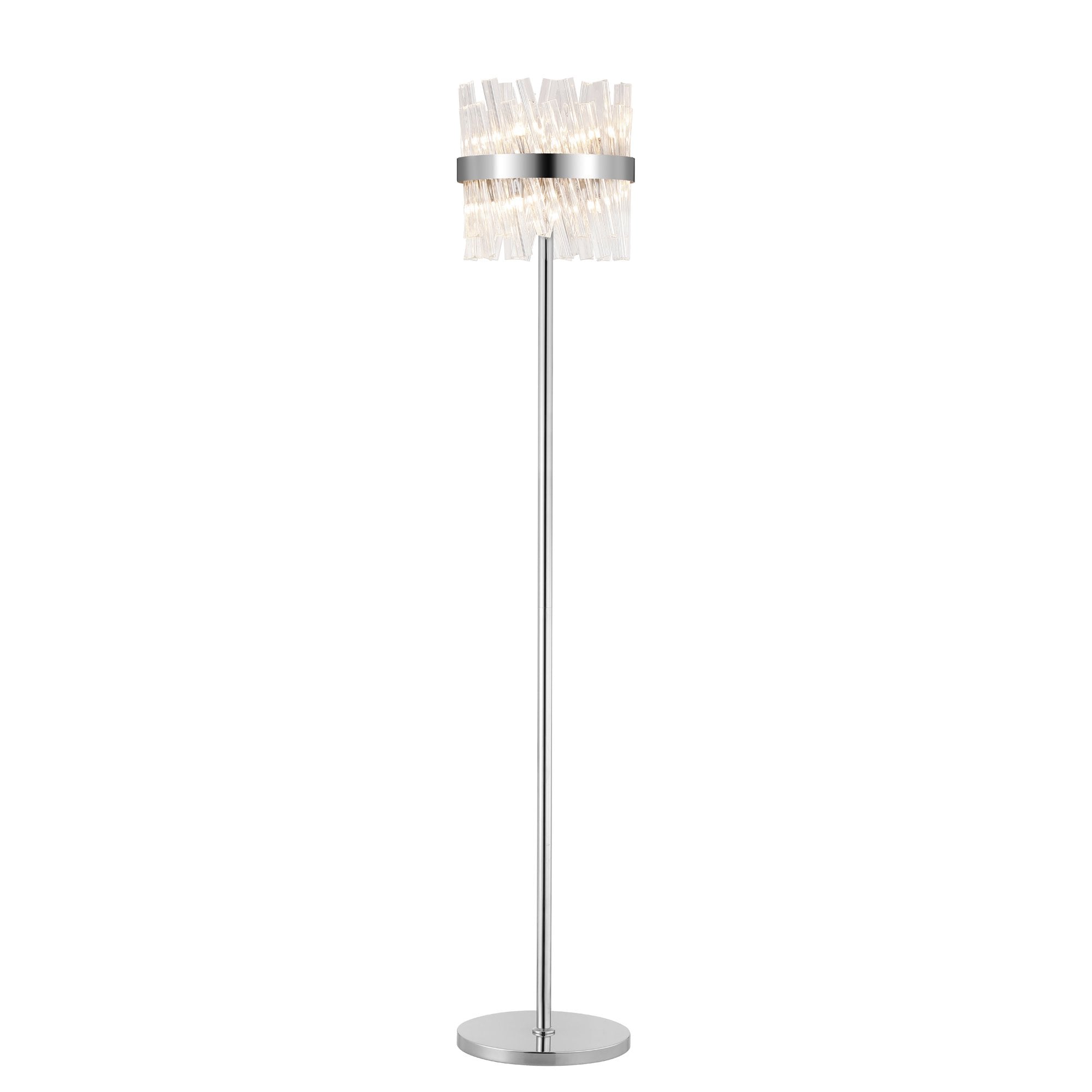 NL9514PN/CL9 Kaffer 8 Light Floor Lamp Polished Nickel Clear