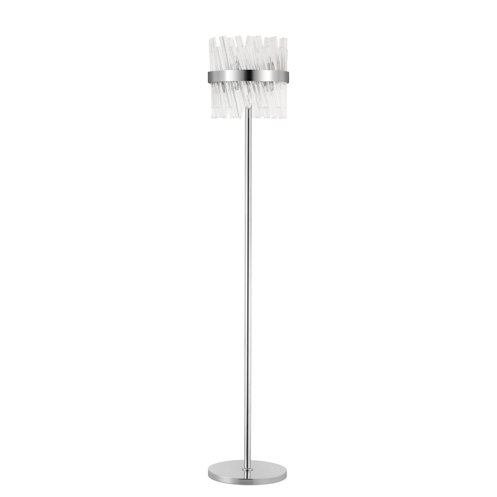 NL9514PN/CL9 Kaffer 8 Light Floor Lamp Polished Nickel Clear
