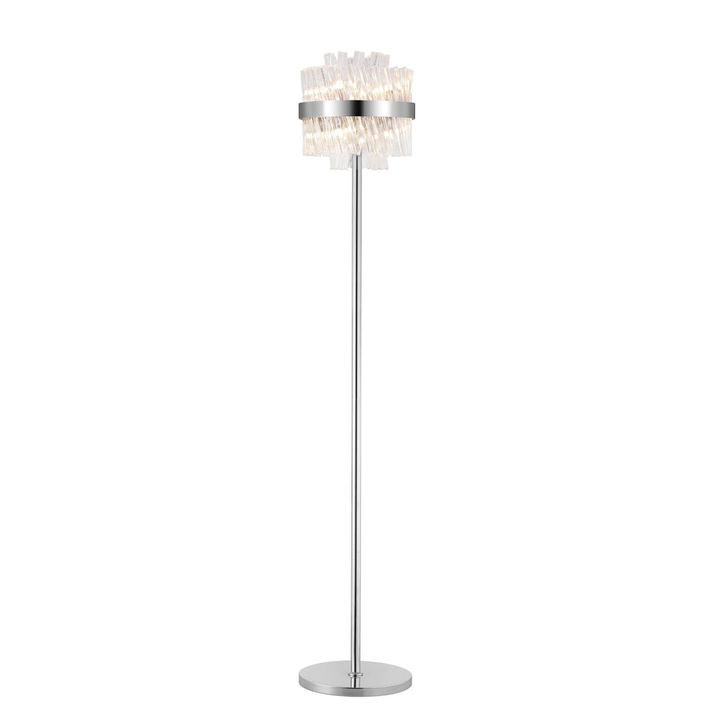 NL9514PN/CL9 Kaffer 8 Light Floor Lamp Polished Nickel Clear