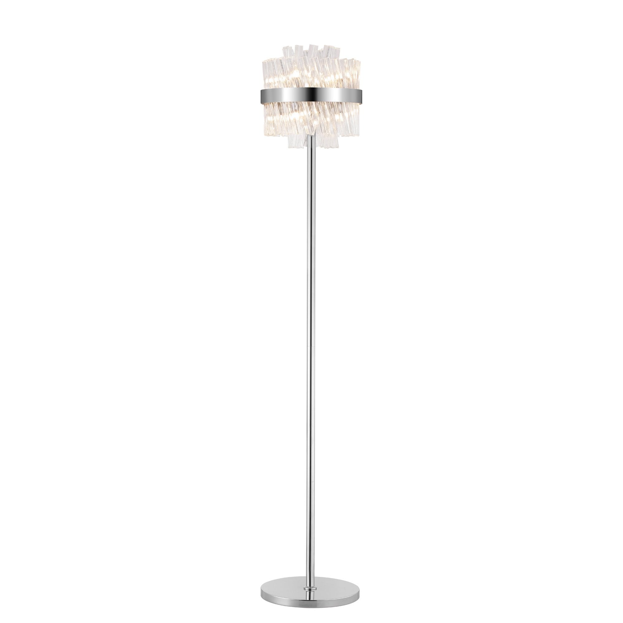 NL9514PN/CL9 Kaffer 8 Light Floor Lamp Polished Nickel Clear