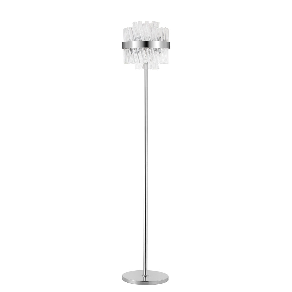 NL9514PN/CL9 Kaffer 8 Light Floor Lamp Polished Nickel Clear