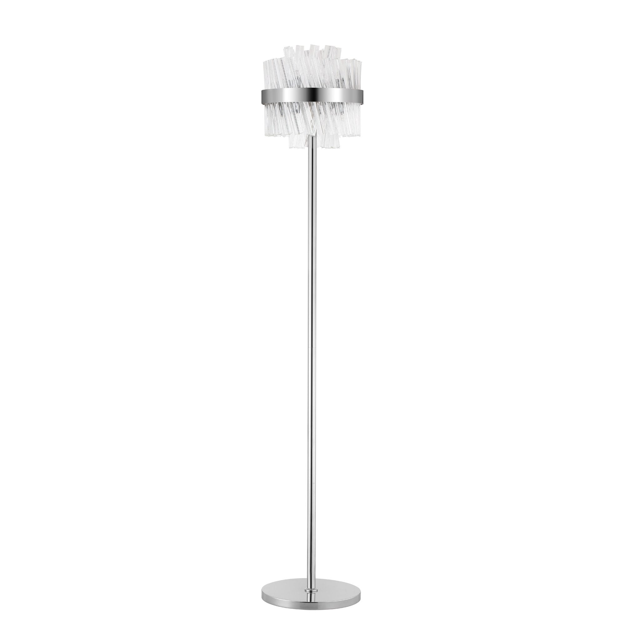 NL9514PN/CL9 Kaffer 8 Light Floor Lamp Polished Nickel Clear