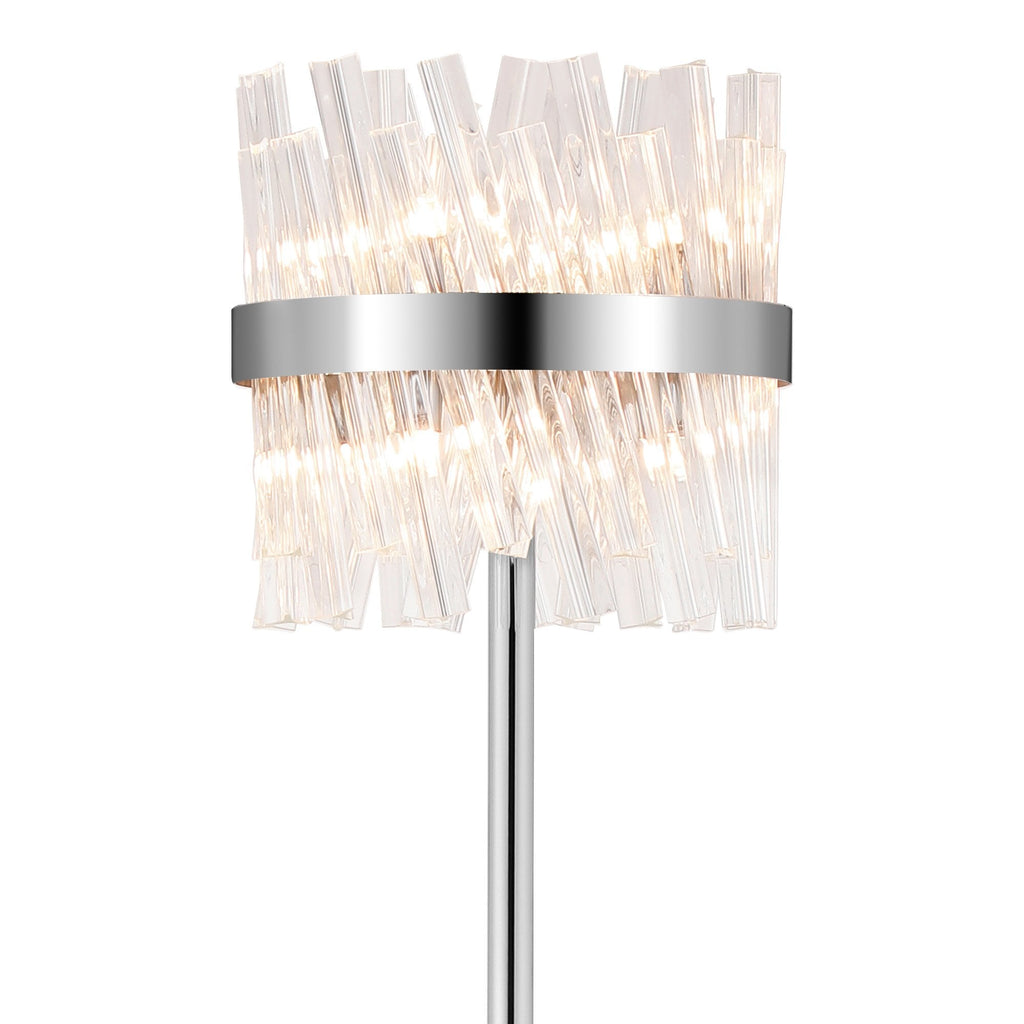 NL9514PN/CL9 Kaffer 8 Light Floor Lamp Polished Nickel Clear