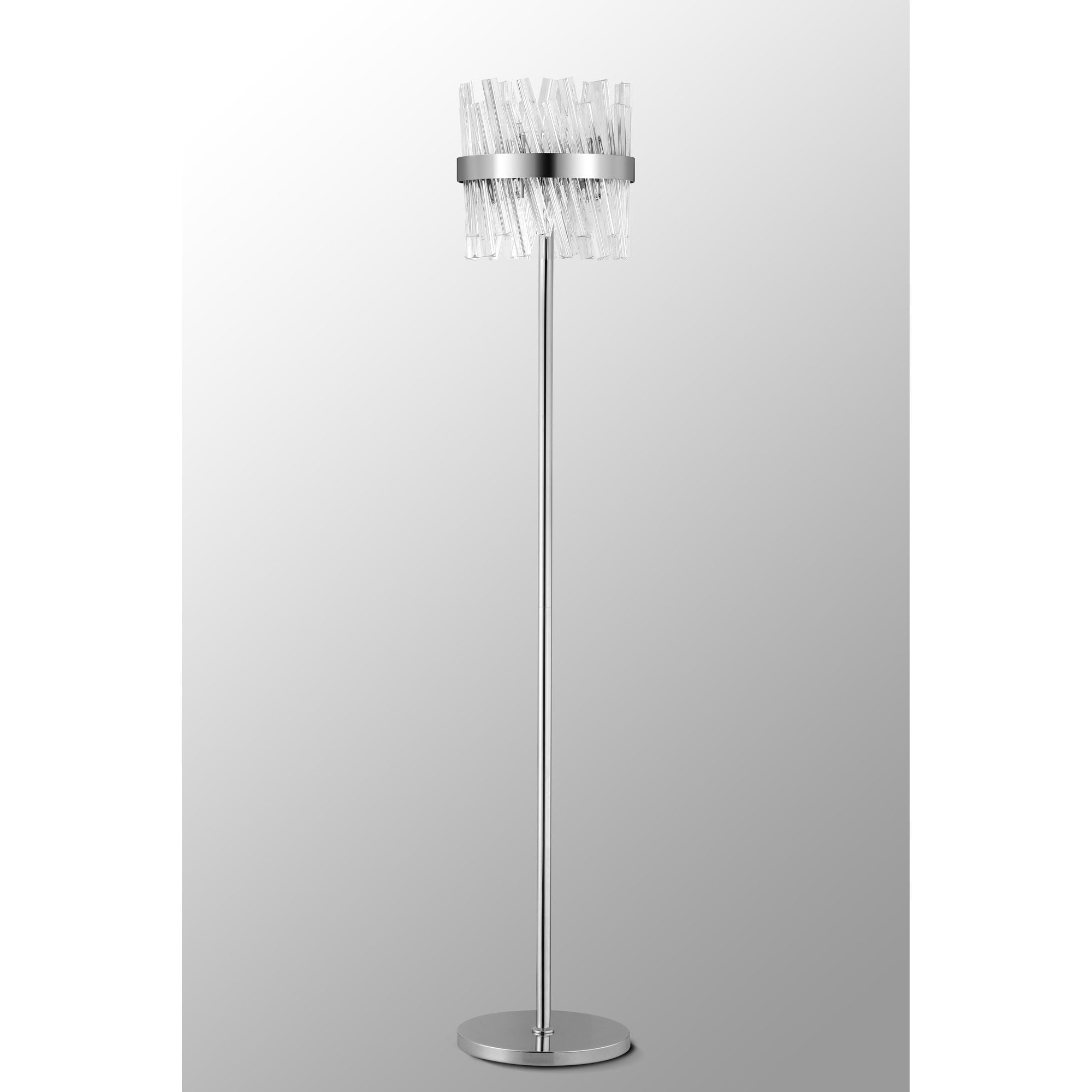 NL9514PN/CL9 Kaffer 8 Light Floor Lamp Polished Nickel Clear