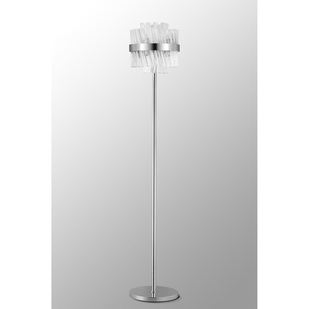 NL9514PN/CL9 Kaffer 8 Light Floor Lamp Polished Nickel Clear