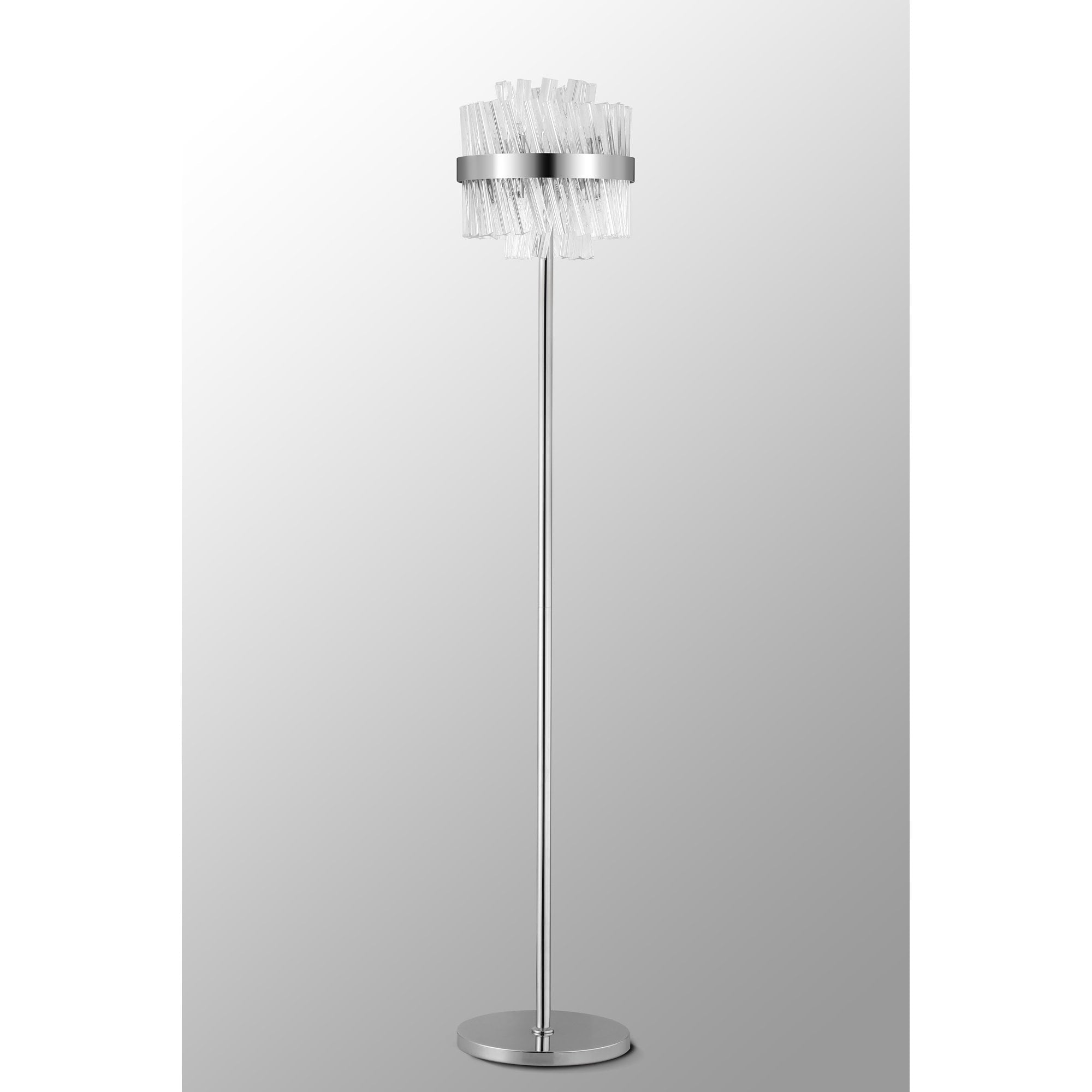 NL9514PN/CL9 Kaffer 8 Light Floor Lamp Polished Nickel Clear