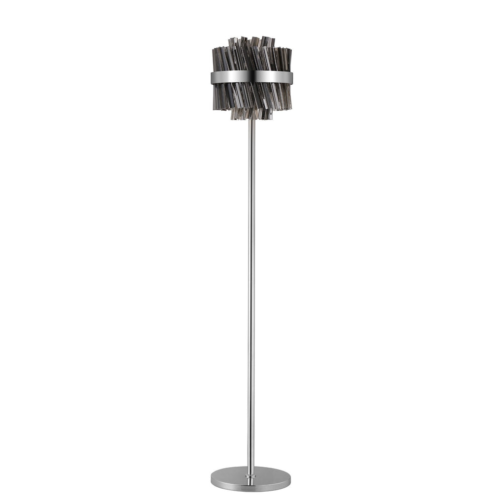 NL9514PN/SM9 Kaffer 8 Light Floor Lamp Polished Nickel Smoke