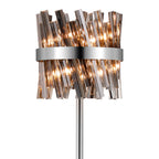 NL9514PN/SM9 Kaffer 8 Light Floor Lamp Polished Nickel Smoke