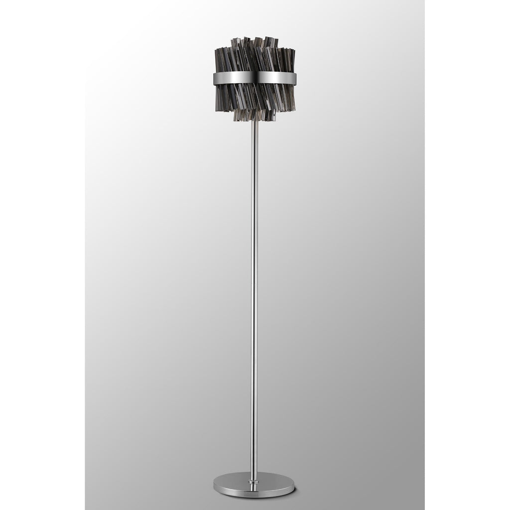 NL9514PN/SM9 Kaffer 8 Light Floor Lamp Polished Nickel Smoke
