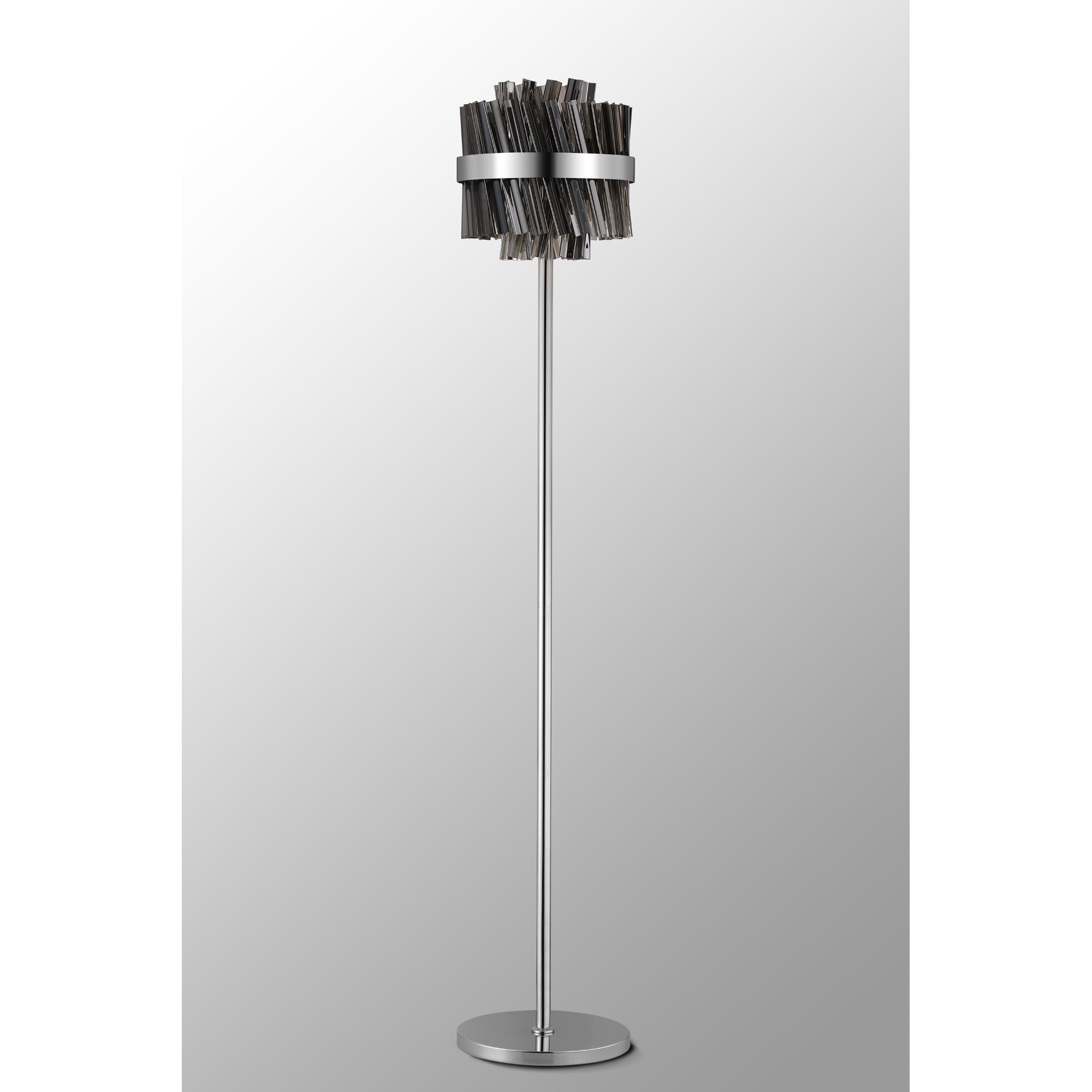 NL9514PN/SM9 Kaffer 8 Light Floor Lamp Polished Nickel Smoke