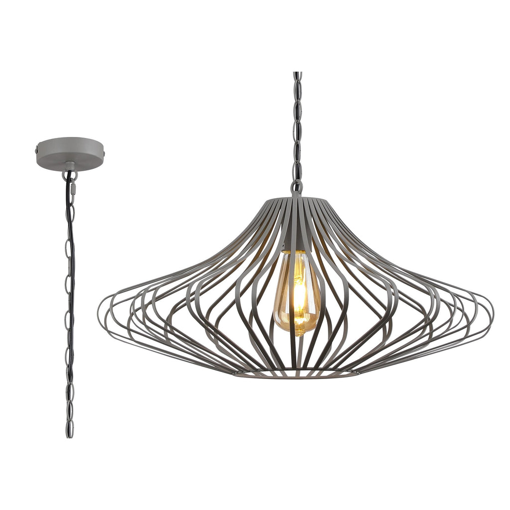 NL74339 Kat 1 Light Pendant Sand Grey