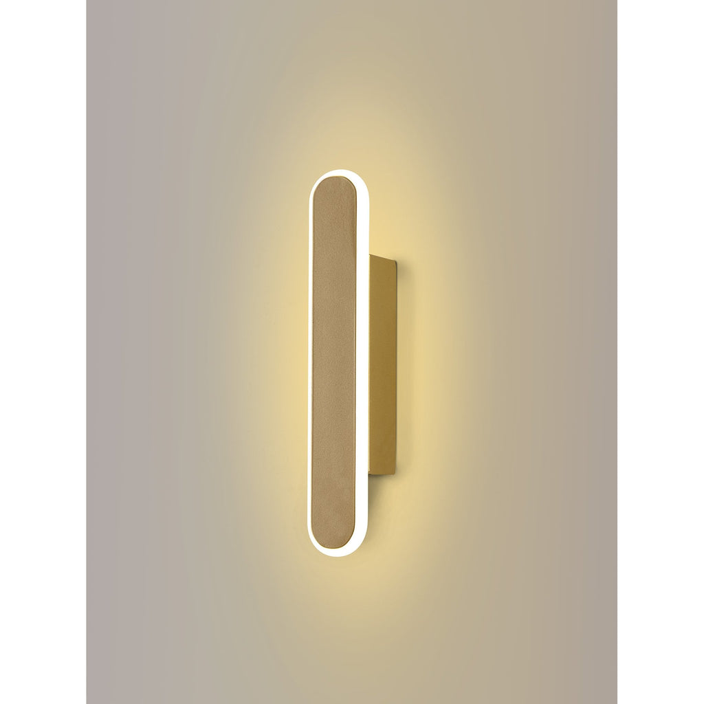 NL7765SG9 Kava 1 LED Wall Light Sand Gold Matt White