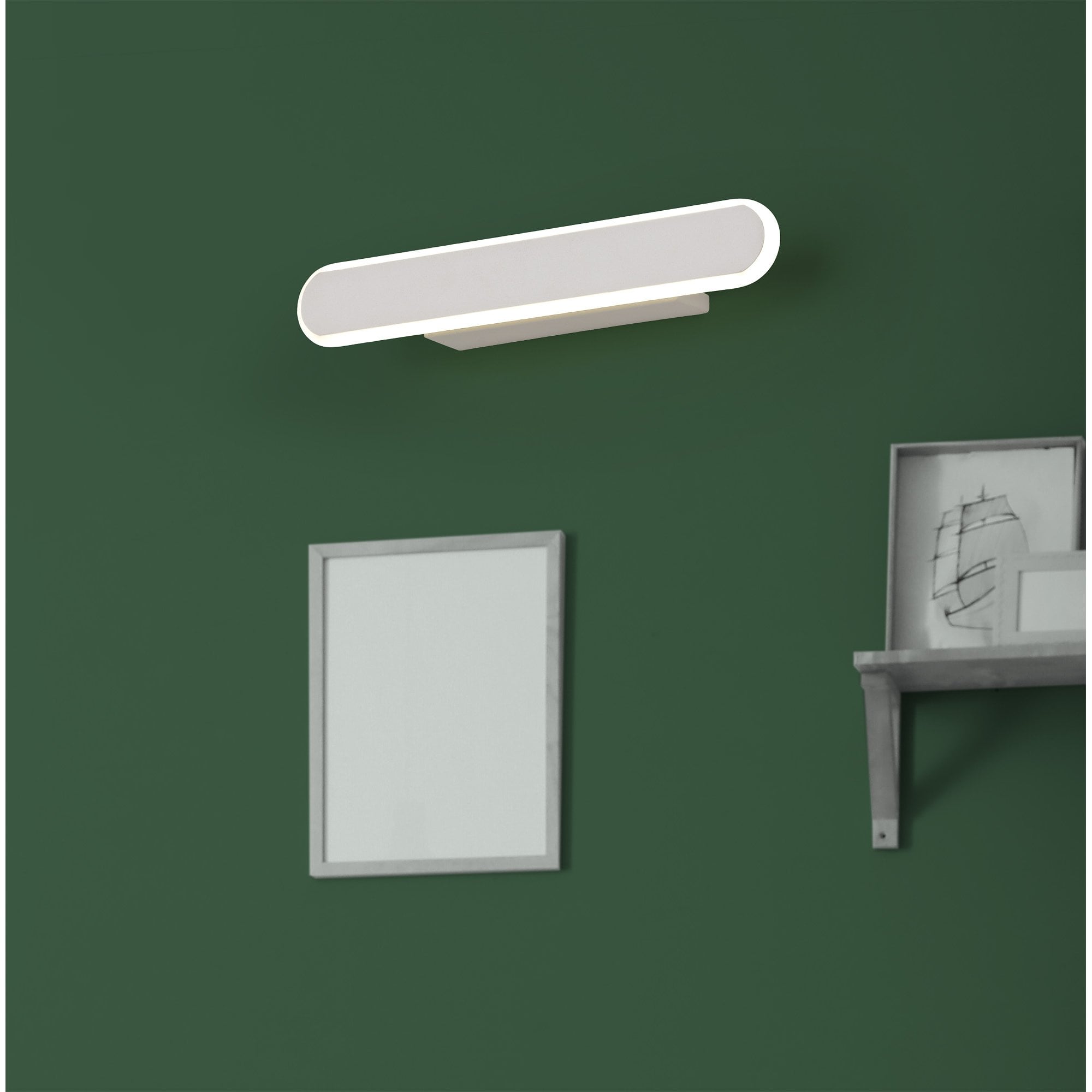 NL7766BL9 Kava 1 LED Wall Light Satin Black Matt White