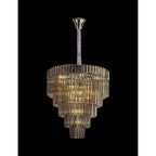 NL84449 Vienna 19 Light Round 5 Tier Pendant Polished Nickel Smoked