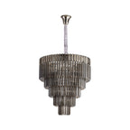 NL84449 Vienna 19 Light Round 5 Tier Pendant Polished Nickel Smoked
