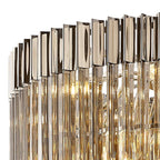 NL84449 Vienna 19 Light Round 5 Tier Pendant Polished Nickel Smoked