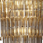 NL84449 Vienna 19 Light Round 5 Tier Pendant Polished Nickel Smoked