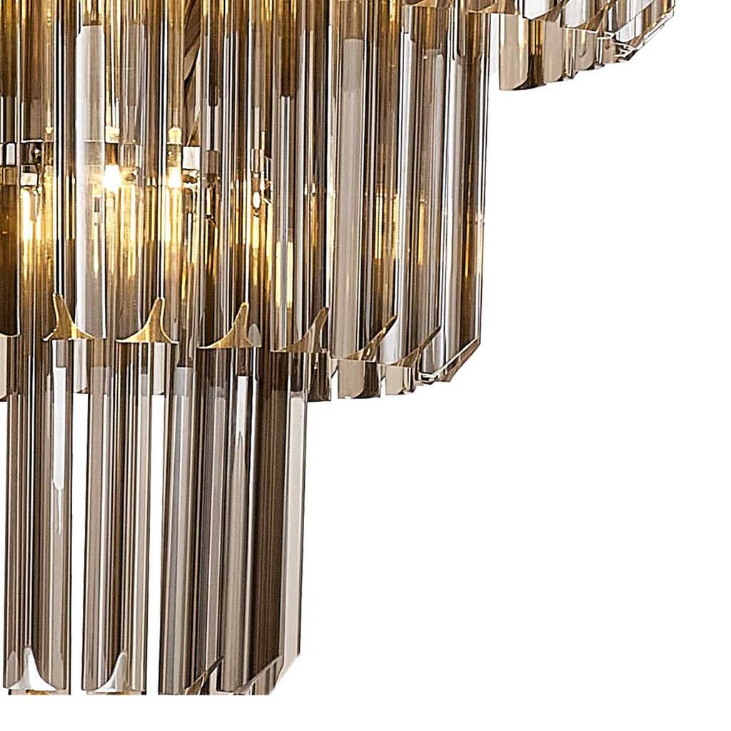NL84449 Vienna 19 Light Round 5 Tier Pendant Polished Nickel Smoked