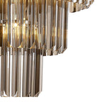 NL84449 Vienna 19 Light Round 5 Tier Pendant Polished Nickel Smoked
