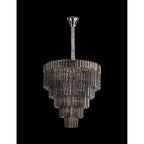 NL84449 Vienna 19 Light Round 5 Tier Pendant Polished Nickel Smoked