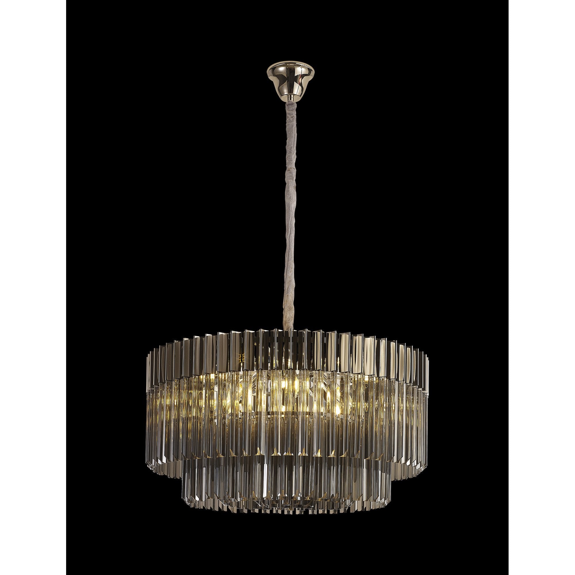 NL84459 Vienna 12 Light Round Pendant Polished Nickel Smoked