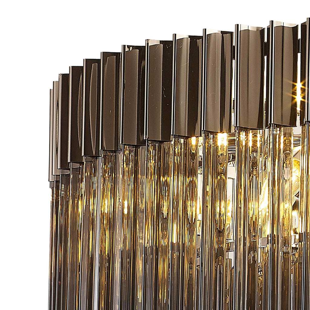 NL84459 Vienna 12 Light Round Pendant Polished Nickel Smoked